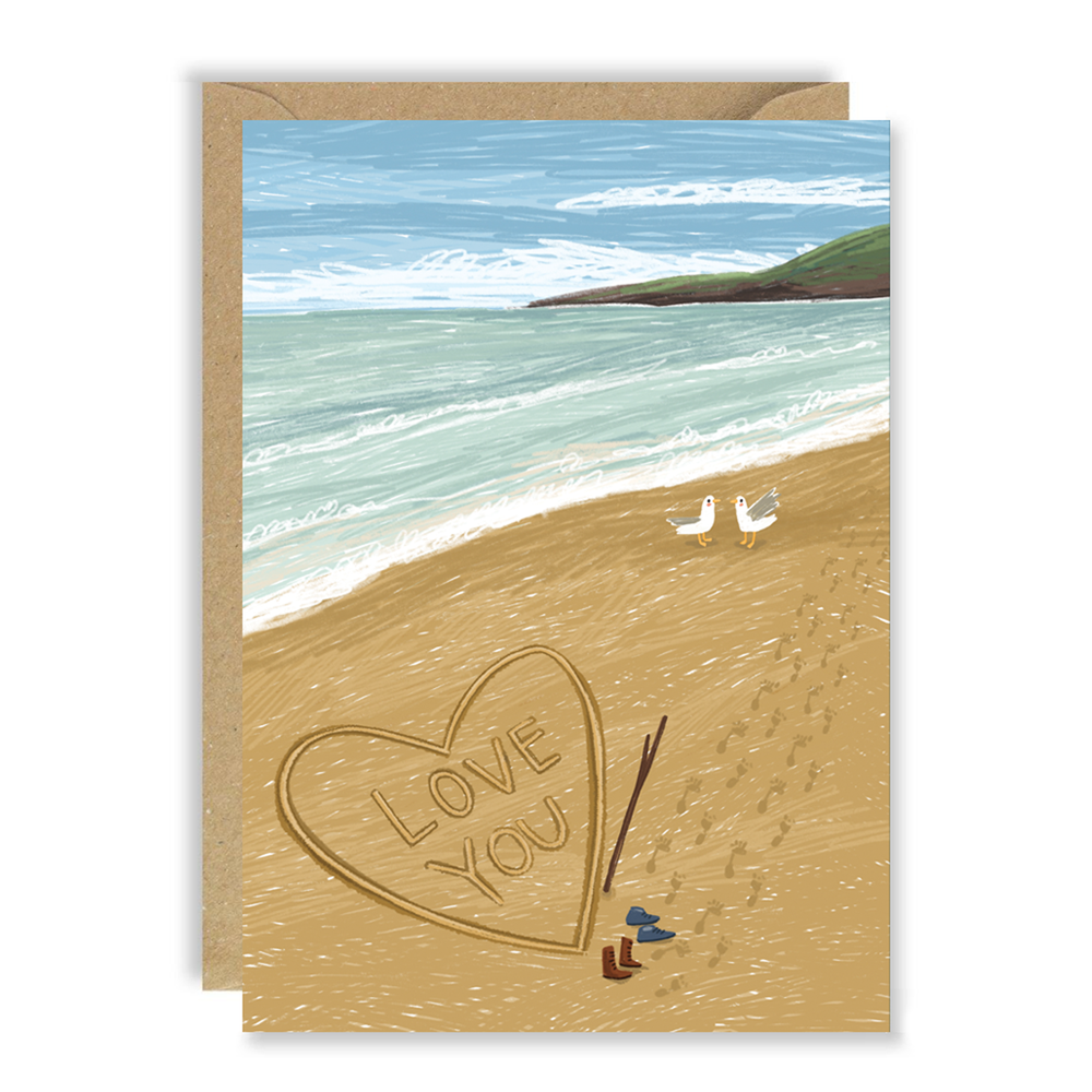 Blank Card Sand Love You