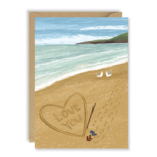 Blank Card Sand Love You