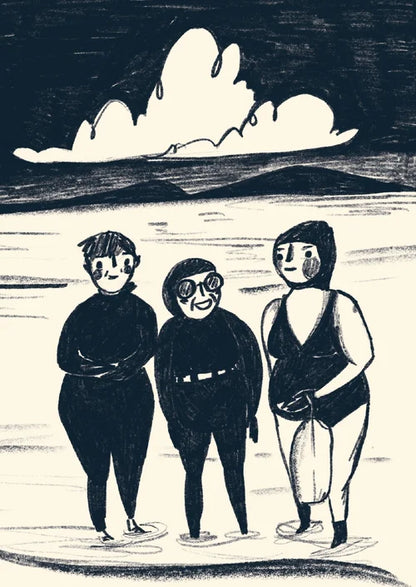 Joy Nevada Print A4 Beach Babes | Wild Swimming Poster