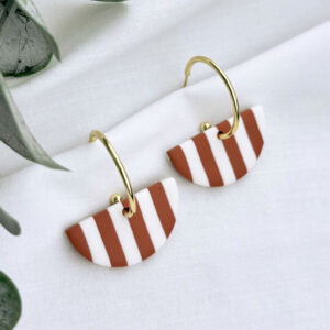 Half Moon Hoop Earrings (Cinder Brown)