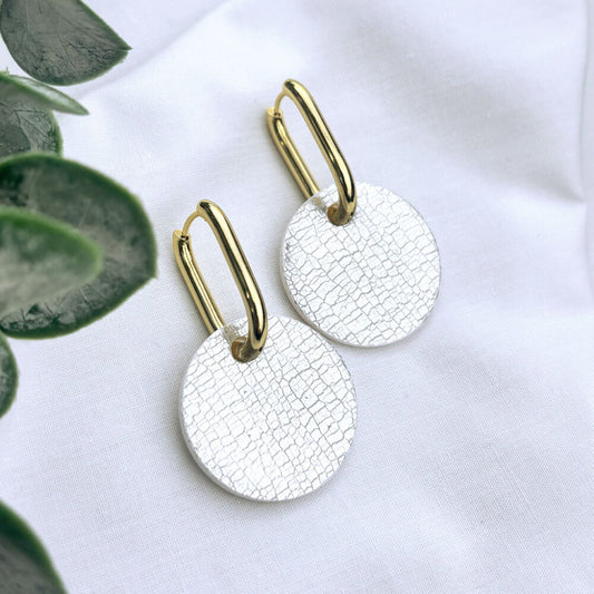 Icon Edit Hoop Earrings (Silver Leaf)