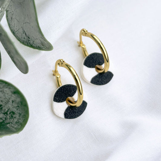 Signature Hoop Earrings Sydney (Black & White)