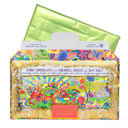Arthouse Joy Revolution - Dark Chocolate Bar with Caramel Pieces & Sea Salt