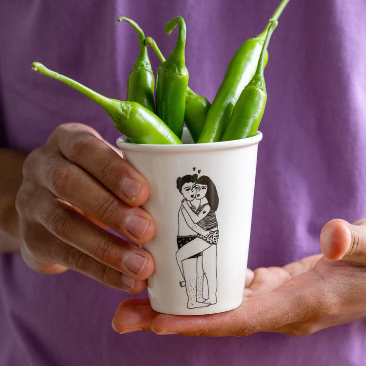 Helen B Porcelain Cup Morning Love | Helen B Ceramics