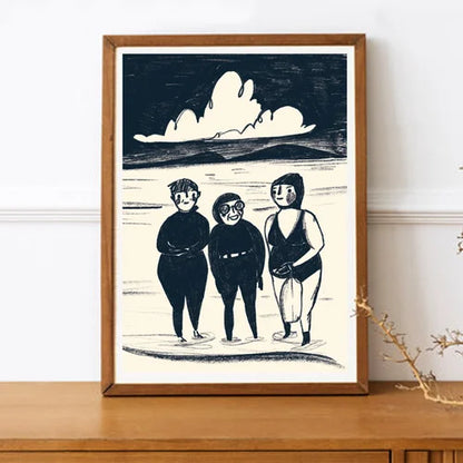 Joy Nevada Print A4 Beach Babes | Wild Swimming Poster