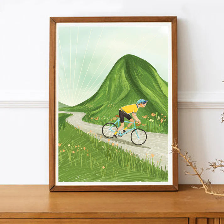 Joy Nevada Print A4 Cycling Guy | Cycling Poster