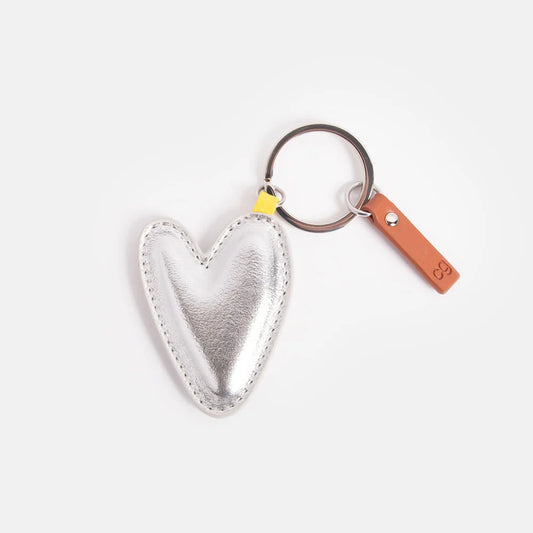 CG Keyring Silver Metallic Heart