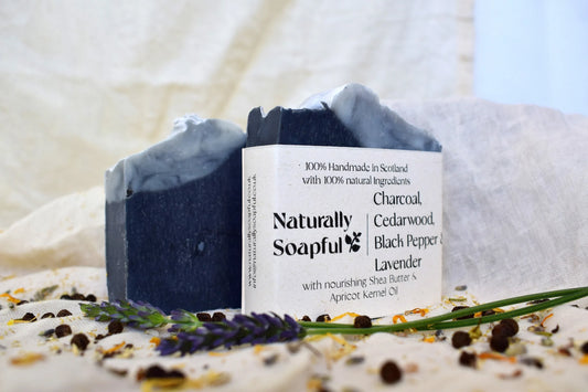 Charcoal, Cedarwood, Black Pepper & Lavender Handmade Soap