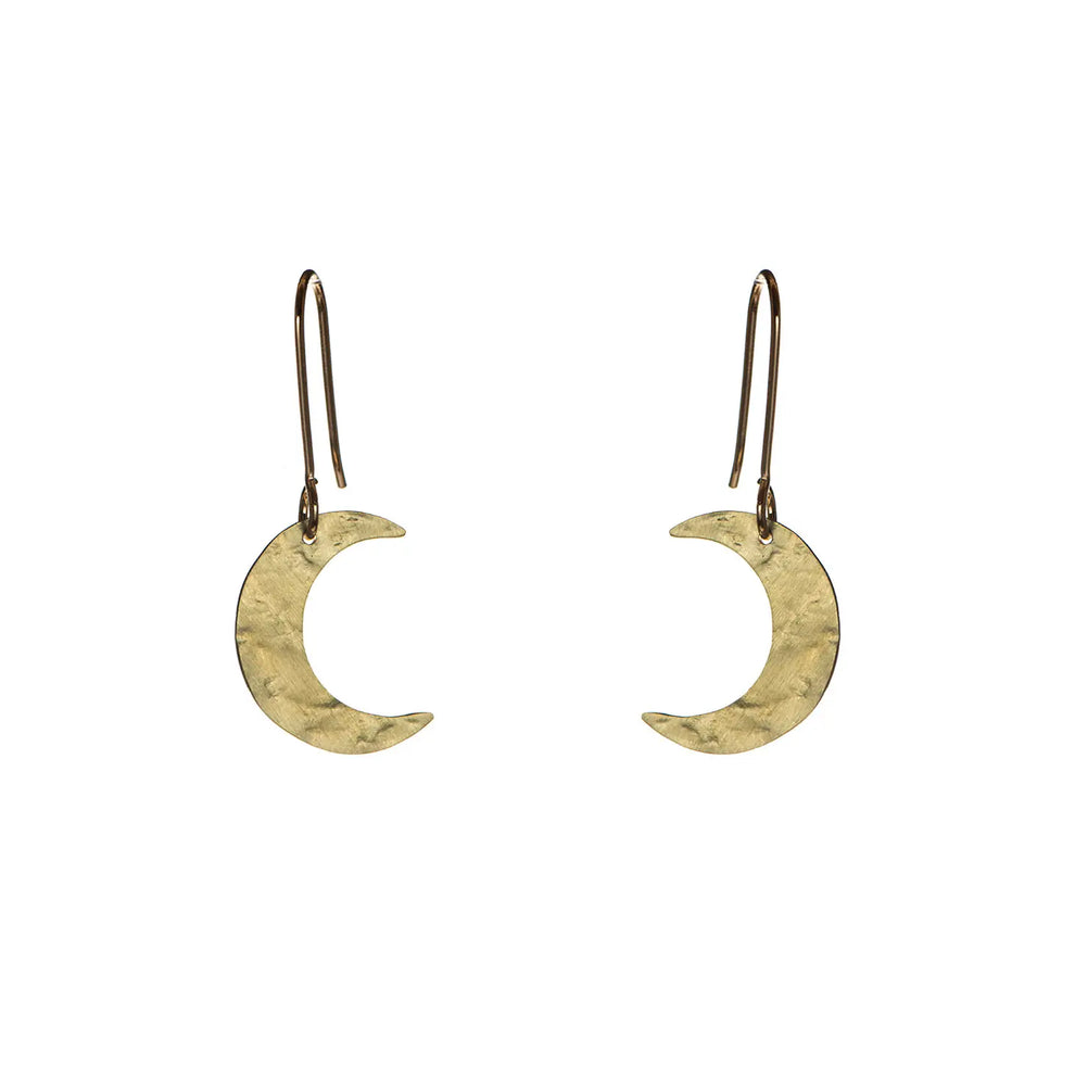 Luna Moon Brass Earrings