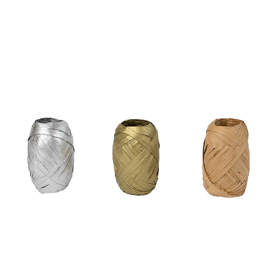 Raffia Ribbon 3pk (Gold/Bronze/Silver)