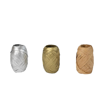 Raffia Ribbon 3pk (Gold/Bronze/Silver)