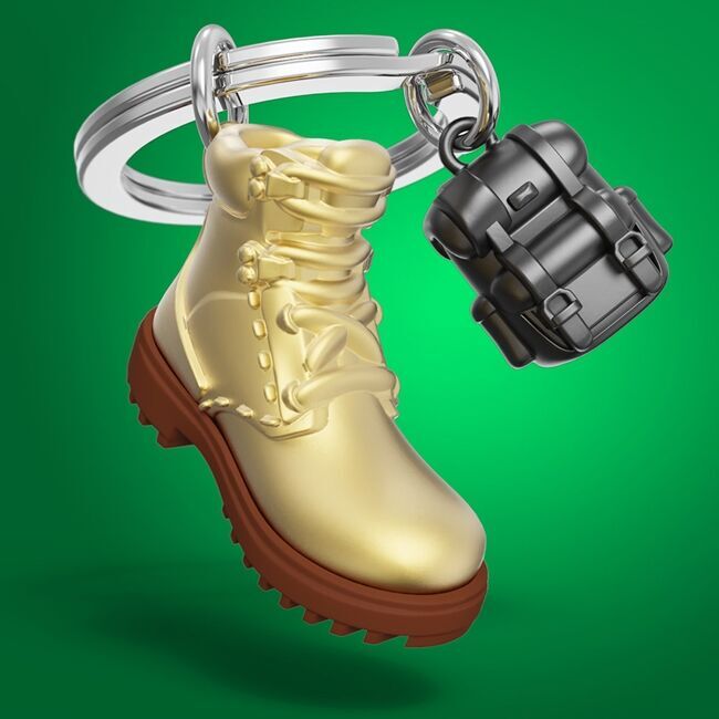 Hiking Boot With Rucksack Keyring