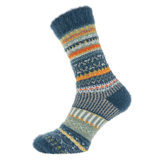 7-11 Wool Blend Socks Teal Patterned