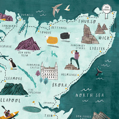 North Coast 500 - A3 Print & Oak Hanger