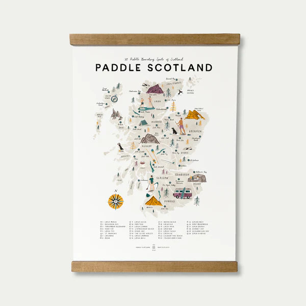 Paddle Scotland - A3 Print & Oak Hanger