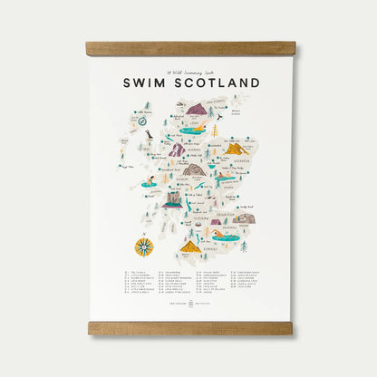 Swim Scotland A3 Print & Oak Hanger