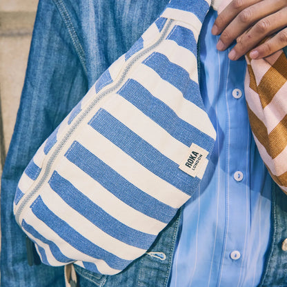 Mill Hill Cotton Crossbody Bag (Denim Stripe)