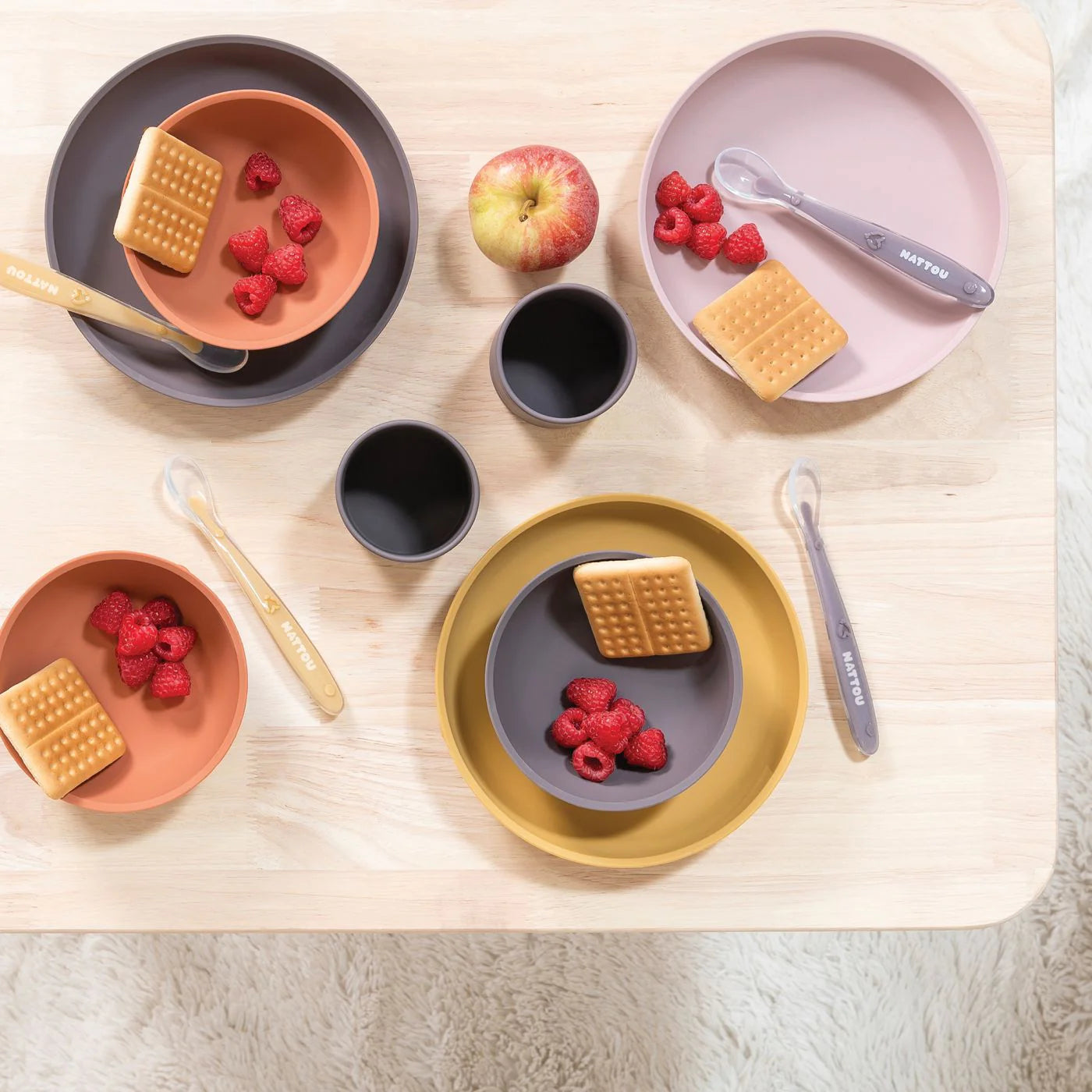 Nattou - Silicone Tableware 4pc Set Ochre