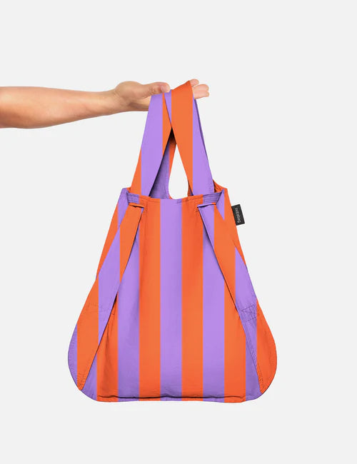 Notabag Original Bag/Backpack Red & Purple Stripes | Tote Bags & Backpacks