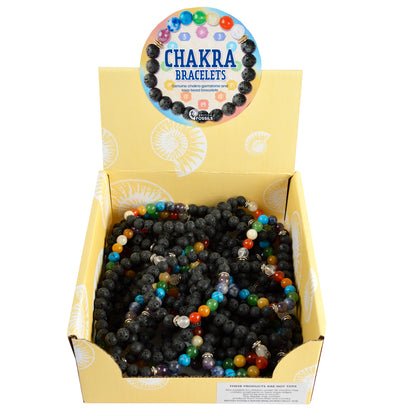 Chakra Gemstone & Lava Bead Bracelet