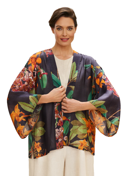 Botany Bliss Kimono Jacket - Charcoal