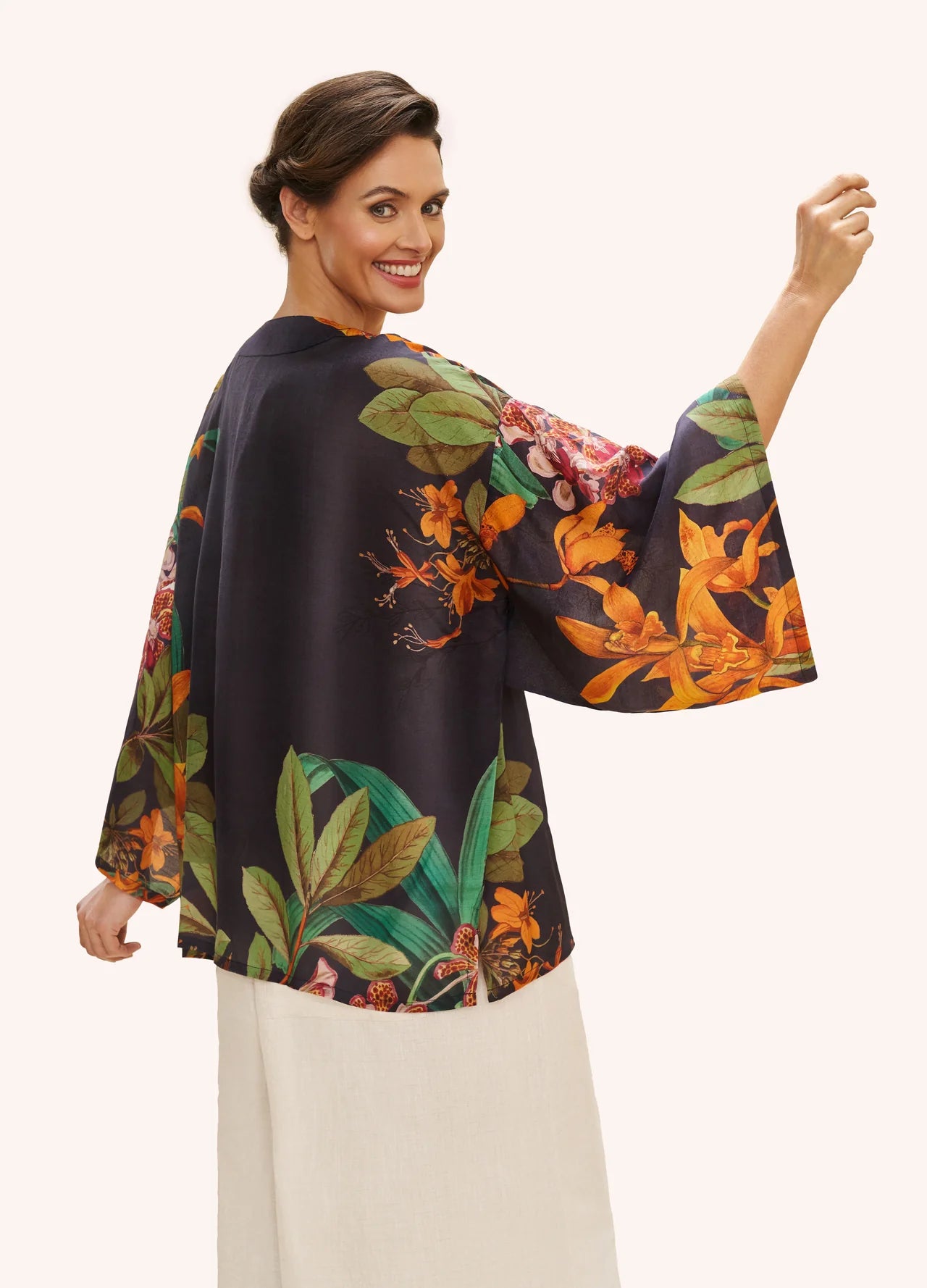 Botany Bliss Kimono Jacket - Charcoal