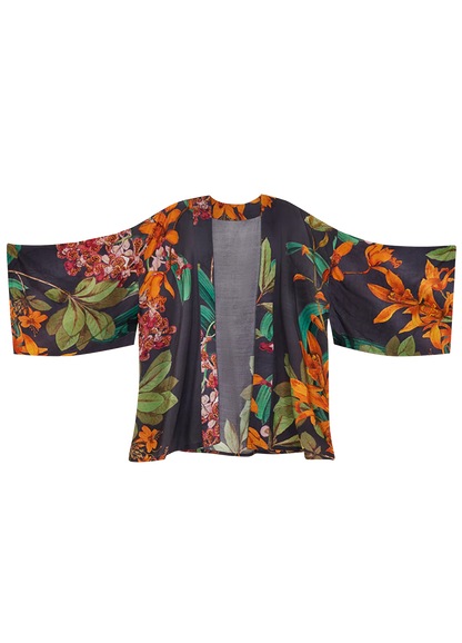 Botany Bliss Kimono Jacket - Charcoal