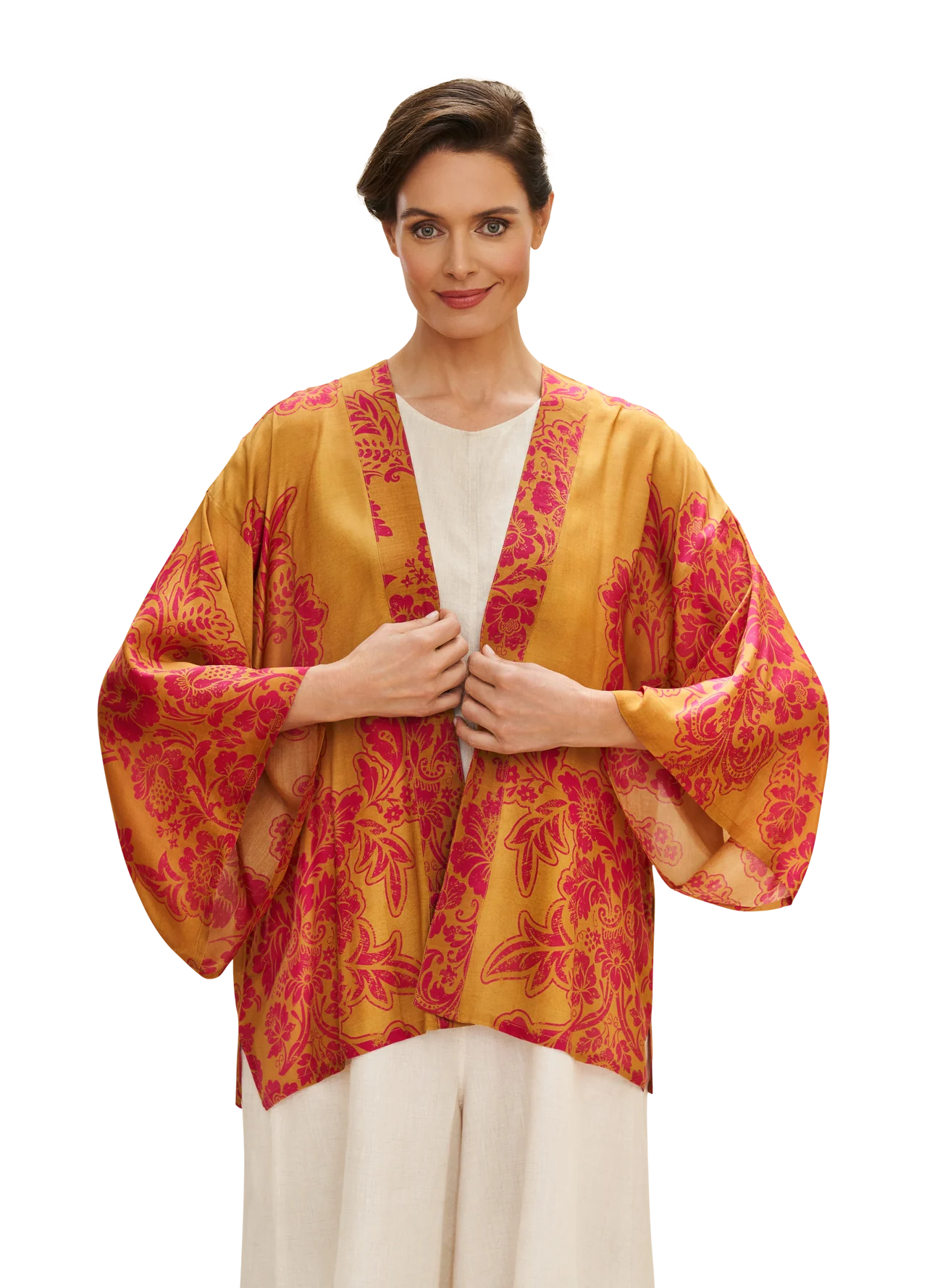 Tapestry Kimono Jacket - Mustard