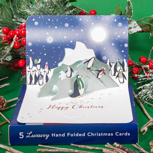 Christmas Card Pack 3D Festive Penguins