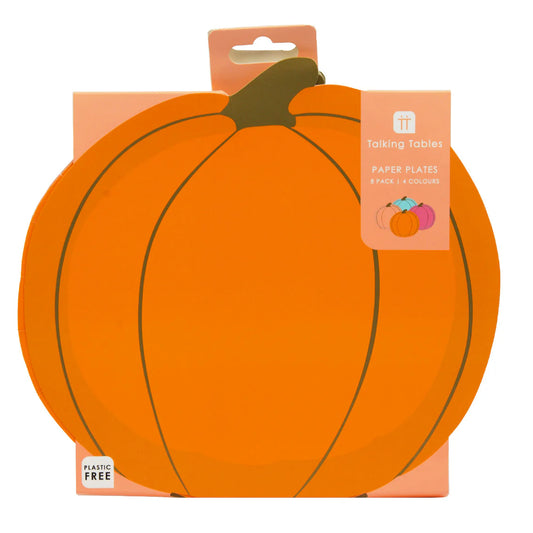 Halloween Pumpkin Paper Plates 8pk