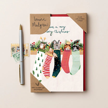 Christmas Card 8pk Animals & Stockings