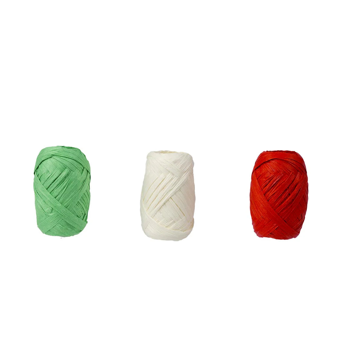 Raffia Ribbon 3pk (Red/Green/White)