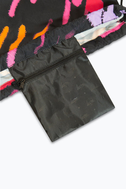 Hype Drawstring Bag Black Scratches