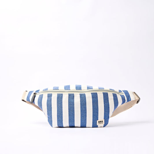 Mill Hill Cotton Crossbody Bag (Denim Stripe)