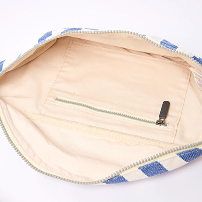 Mill Hill Cotton Crossbody Bag (Denim Stripe)