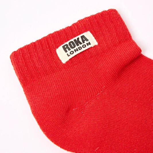Kids Wembley Crop Socks Cranberry (Age 4-6)
