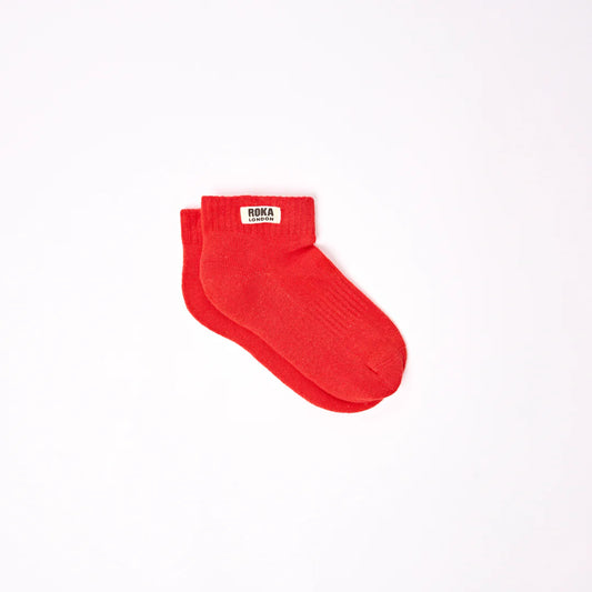 Kids Wembley Crop Socks Cranberry (Age 4-6)