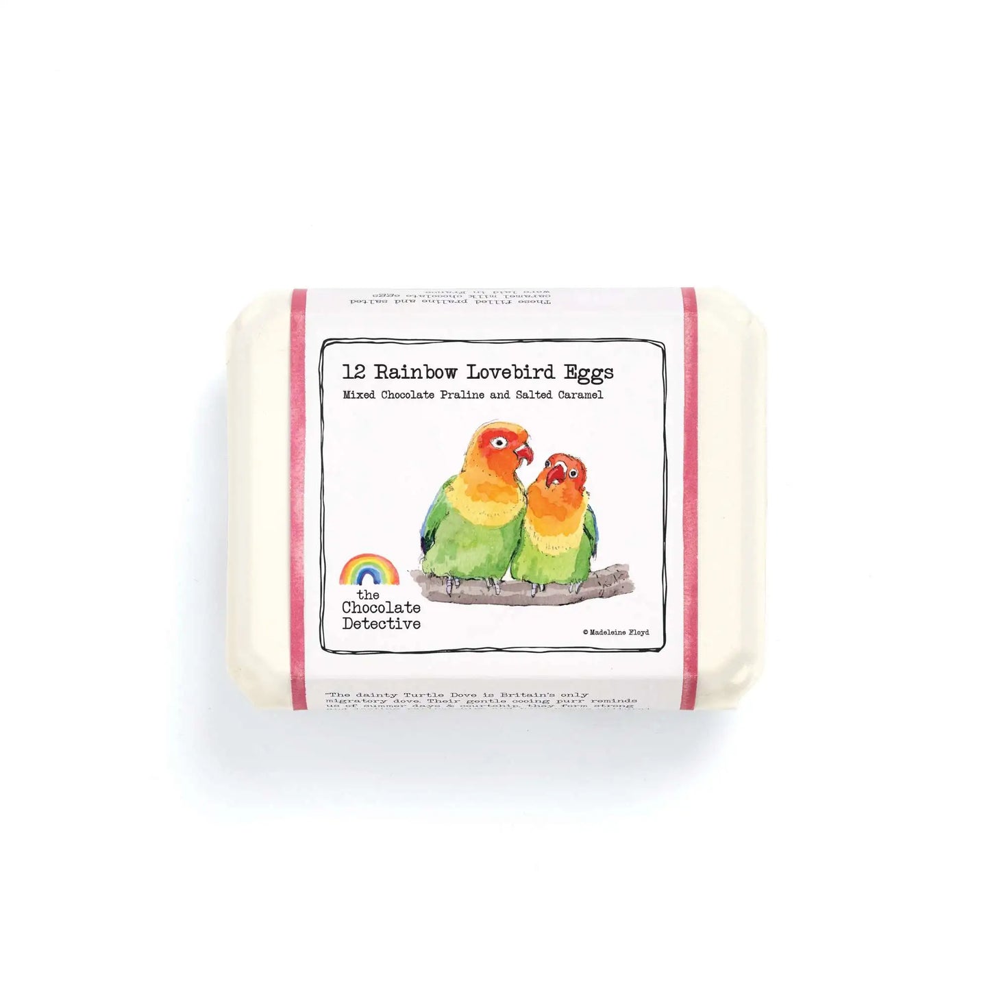 12 Rainbow Lovebird Eggs (Chocolate Praline)