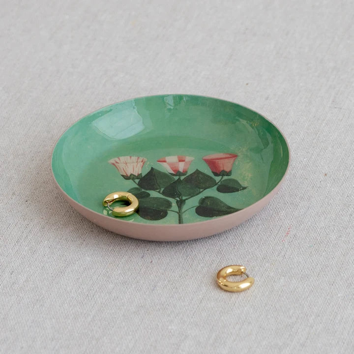 Round Enamel Tray Festival of Flowers