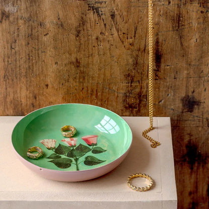 Round Enamel Tray Festival of Flowers
