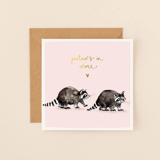 Valentine's Card Racoons