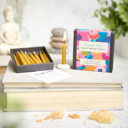Twenty Minute Beeswax Candles - Thank You (Abstract)