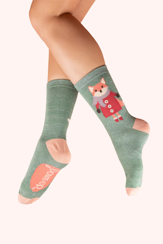 Powder Ankle Socks Cosy Fox Glitter