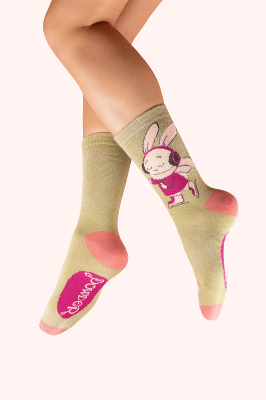 Powder Ankle Socks Skating Bunny