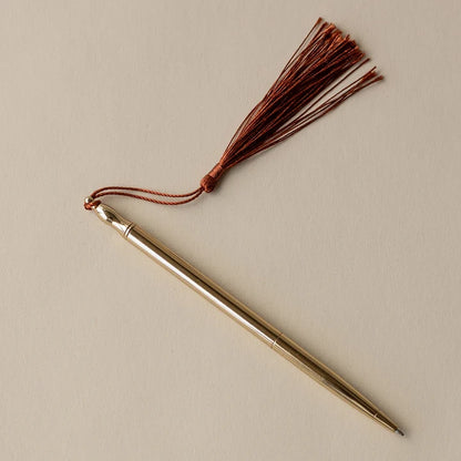24k Gold Plated Ballpoint Pen Rust Tassel