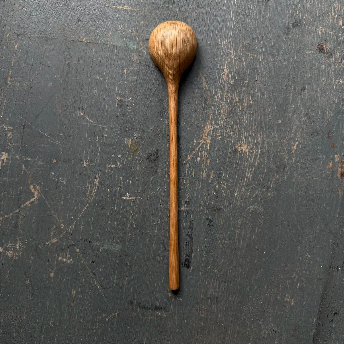 Hand Carved Oak Long Handled Spice Spoon