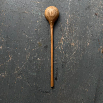 Hand Carved Oak Long Handled Spice Spoon