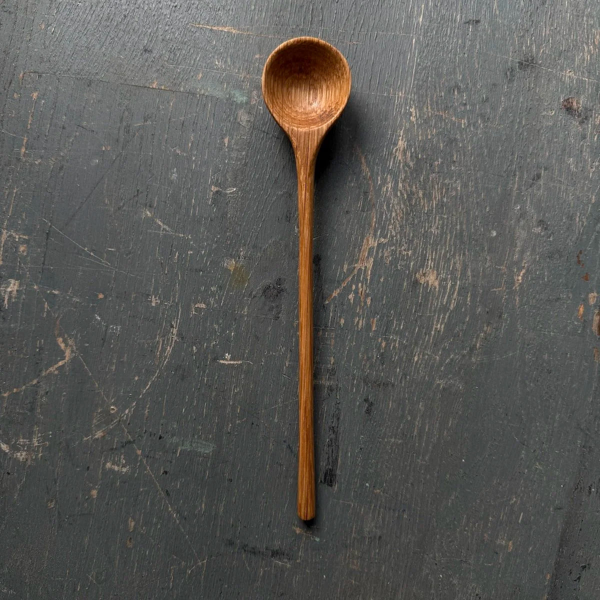 Hand Carved Oak Long Handled Spice Spoon