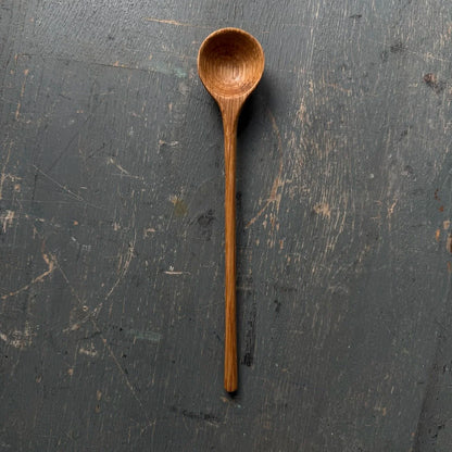 Hand Carved Oak Long Handled Spice Spoon