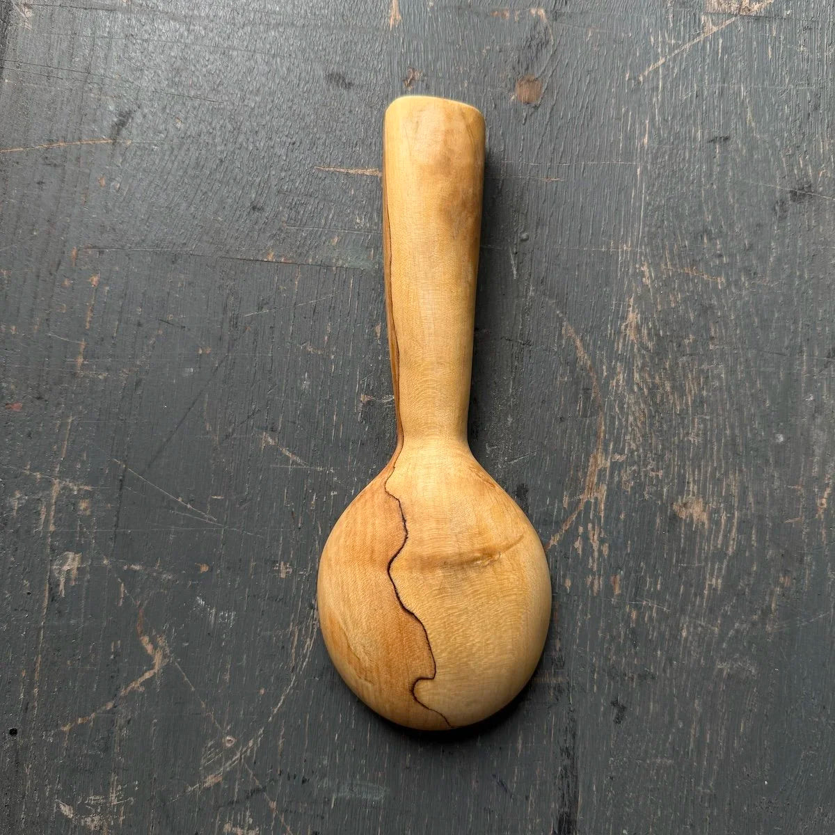 Hand Carved Spalted Beech Scoop Spoon